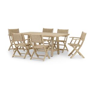 Defora Home Set table 170x90 et 6 chaises enea Marron 170x75x90cm