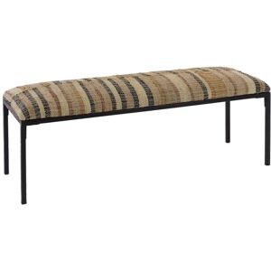 Pomax Banc 122cm en tissu rayé Beige 122x43x46cm