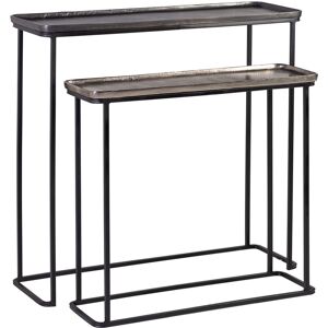 MOYCOR Set de 2 consoles en aluminium bronze L 85 cm Multicolore 85x78x25cm