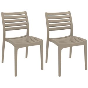 CLP Lot de 2 chaises de jardin empilables en plastique Boue