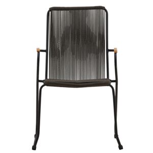 Meubles & Design Lot de 2 chaises de jardin design avec assise en cordes gris fonce