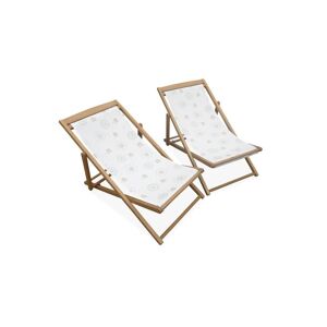 sweeek 2 chiliennes pour enfant en bois, blanc motif soleil