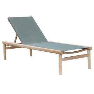 Beau Rivage Bain de soleil en bois d'acacia et textilene vert Vert 195x40x70cm