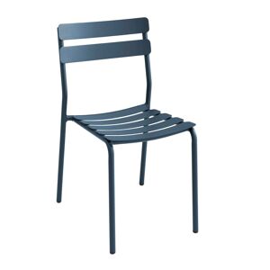 Oviala Chaise de jardin en aluminium bleu fonce