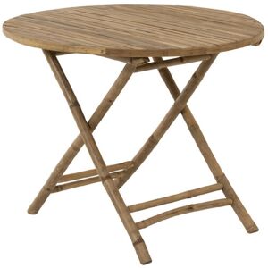 Hellin Table de jardin ronde pliable en bambou D90