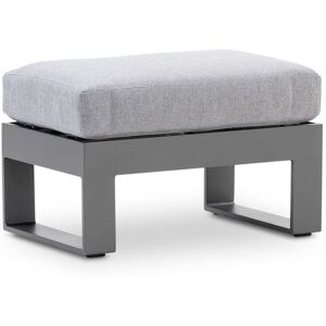 Defora Home Repose-pieds jardin en aluminium anthracite avec coussin