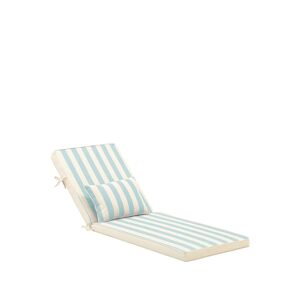 Defora Home Pack 2 coussins à rayures avec pillow pour chaise longue turquoise - Publicité