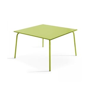 Oviala Business Table de terrasse carrée en métal vert - Oviala