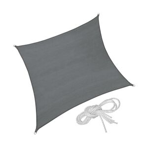 tectake Voile d'ombrage carrée, gris - 360 x 360 cm -403887