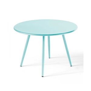 Oviala Business Table basse de terrasse ronde en métal turquoise 40 cm