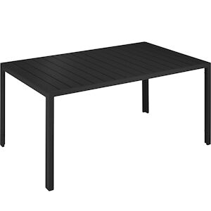 tectake Table de jardin BIANCA 150 x 90 cm pieds réglables en hauteur - noir/noir -404401 - Publicité