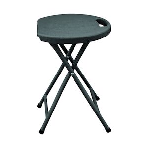 Garden Friend Tabouret pliant Horeca Structure en acier noyer Siège en HDPE