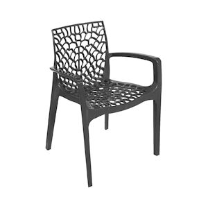 GRANDSOLEIL Fauteuil SAPHIR Grand soleil en polypropylène de haute qualité, 56,5x55x81 empilable , anthracite