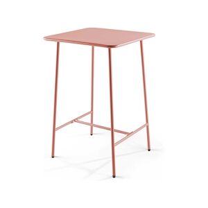 Oviala Business Table haute de jardin carrée en acier argile 70cm - Oviala