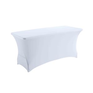 Oviala Business Housse élastique STRETCH blanc pour table pliante HPDE 180x75x74cm - Oviala