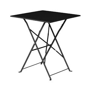 Bolero table de terrasse carrée pliante acier noir 60cm