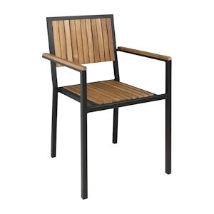 Bolero chaises en acier et acacia avec accoudoirs - Publicité