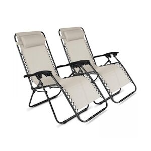 Oviala Business Lot de 2 fauteuils lounge en acier taupe
