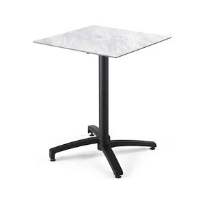 Oviala Business Table de jardin carré (60x60 cm) inclinable marbre - Oviala