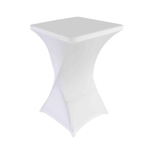 Oviala Business Housse de mange-debout carré blanche 70x70x80 cm