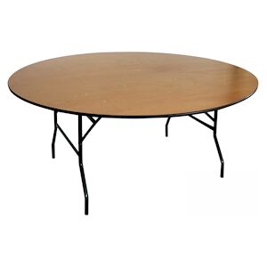 Oviala Business Lot de 10 tables pliantes rondes en bois 170cm - Publicité