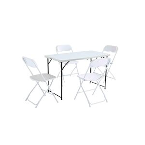Oviala Business Ensemble table et 4 chaises extérieures 122 cm - Oviala