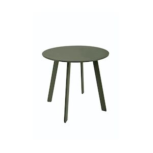 Table ronde acier kaki mat Essenciel Green