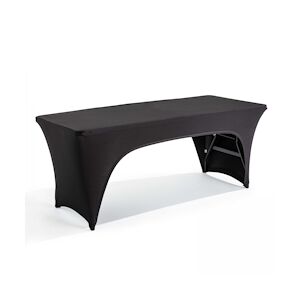 Oviala Business Nappe housse pour table pliante 180cm double ouverture noir - Oviala