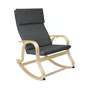 tectake Fauteuil à bascule Roca - gris foncé -404526