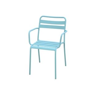 Metro Professional Fauteuil de terrasse, acier BASALT, 50 x 53 x 80 cm, empilable, avec accoudoirs, bleu