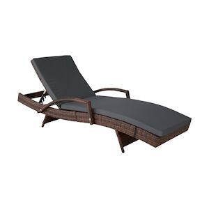 tectake Bain de soleil OCEANE 5 positions cadre en aluminium - noir/marron -403146