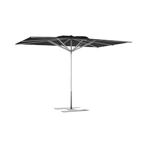 Assalit-Jean Parasol de terrasse Prémium Noir 240 x 240 Armature Gris