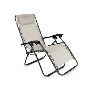 Oviala Business Fauteuil de jardin pliant en acier taupe