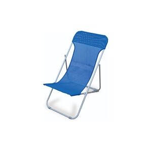 Garden Friend Chaise longue de plage structure en acier housse en textilène dimensions h70x72x45 cm Bleu