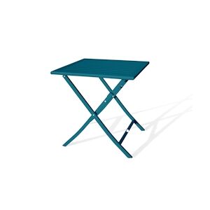 CITY Garden Table de jardin carrée pliante en aluminium bleu canard - MARIUS