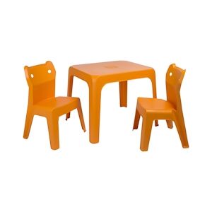 Resol GARBAR JAN CAT Chaise-Table Pour Enfants Intérieur, Extérieur Set 2+1 Orange