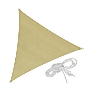 tectake Voile d'ombrage triangulaire, beige - 400 x 400 x 400 cm -402603