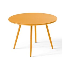 Oviala Business Table basse de terrasse ronde en métal jaune 40 cm