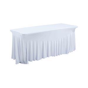 Oviala Business Housse élastique blanche pour table pliante 180cm - Oviala