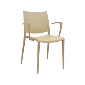 INOLOISIRS Fauteuil de terrasse Marial aluminium et polypropylène beige - Lot de 24 unités