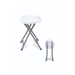 Garden Friend Tabouret pliant Horeca Structure en acier blanc Siège en HDPE