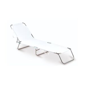 Garden Friend Chaise longue pliante Majorca cadre en acier housse en PVC dimensions h24x188x55 cm Blanc