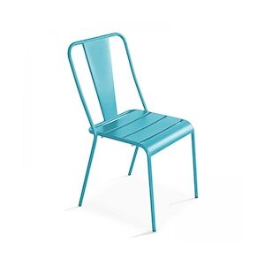 Oviala Business Chaise de jardin en métal bleu - Oviala
