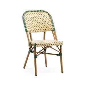 Bistromania Chaise de terrasse SOUFFLOT - Tressage vert et beige