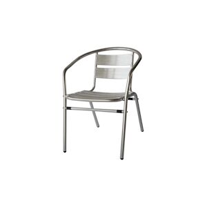 Metro Professional Fauteuil de terrasse NARNI, aluminium, avec accoudoirs, 67 x 56 x 74 cm, argenté