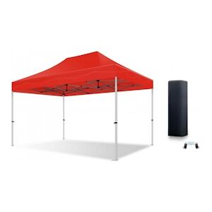 Xptent Tente Pliante 3X4,5 Structure Aluminium 45mm Toit 380g/m² Rouge qualité Pro - Publicité