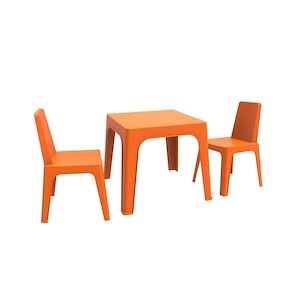 Resol GARBAR JULIETA Chaise-Table Pour Enfants Intérieur, Extérieur Set 2+1 Orange