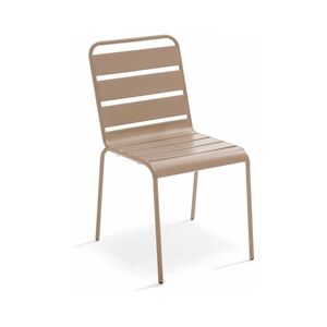 Oviala Business Chaise de jardin en métal taupe - Oviala