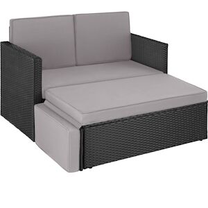 tectake Canapé de jardin CORFOU modulable - noir/gris -405081 - Publicité