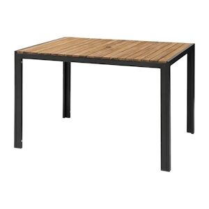 Table Rectangulaire en Acier & Acacia 1200 mm         1200x800x740mm BOLERO - Publicité